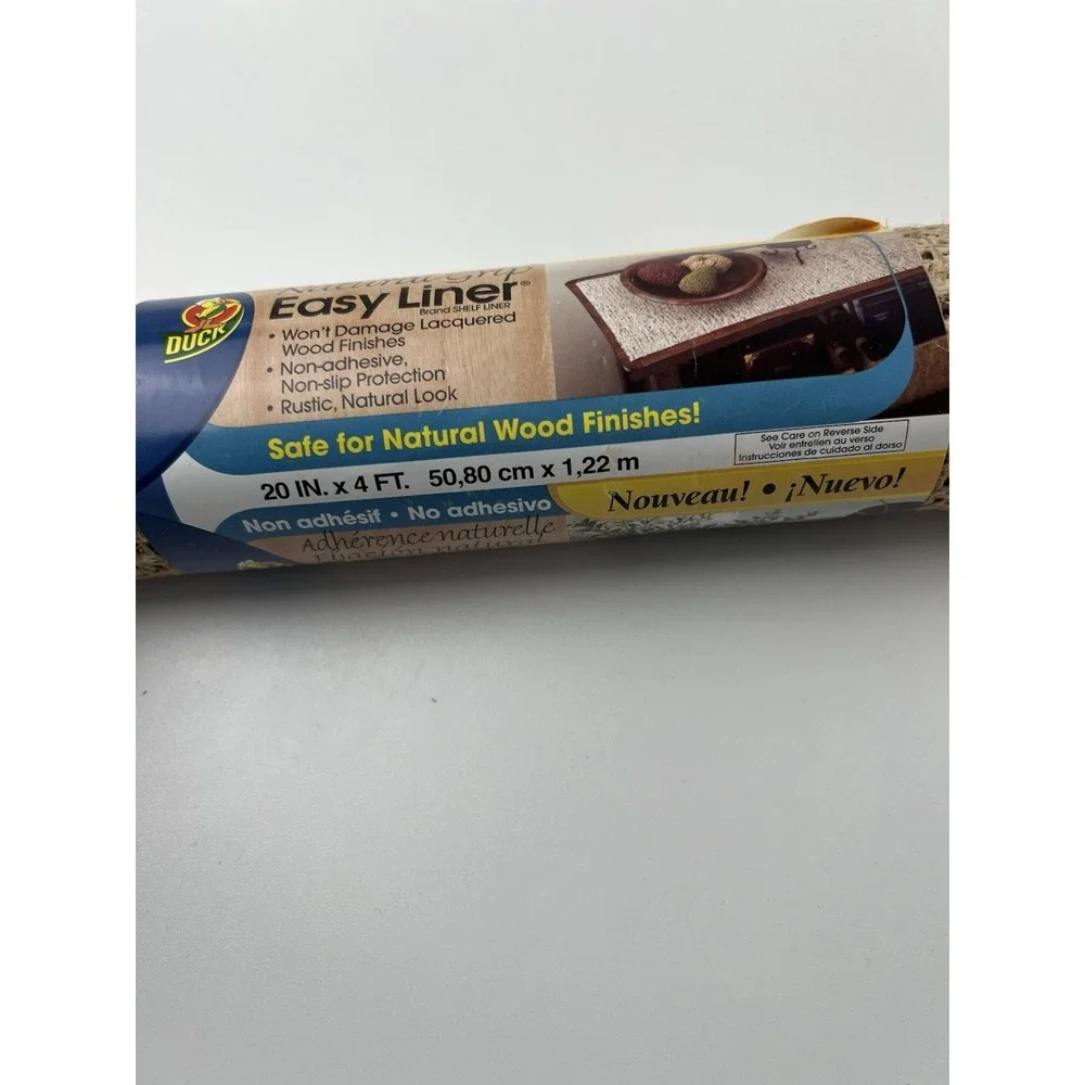 Easy Shelf Liner by Duck Brand Non-Slip Drawer Liner 20 In x 4 Ft. Burlap Look 1